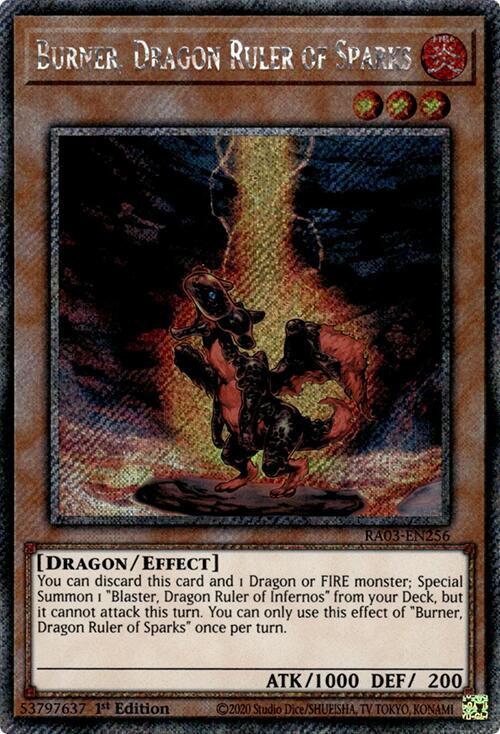 Burner, Dragon Ruler of Sparks (Platinum Secret Rare) [RA03-EN256] Platinum Secret Rare | Exor Games Truro