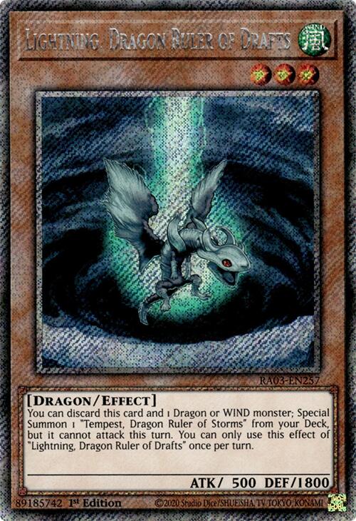 Lightning, Dragon Ruler of Drafts (Platinum Secret Rare) [RA03-EN257] Platinum Secret Rare | Exor Games Truro