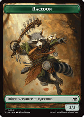 Elf Warrior // Raccoon Doubled-Sided Token [Foundations Tokens] | Exor Games Truro