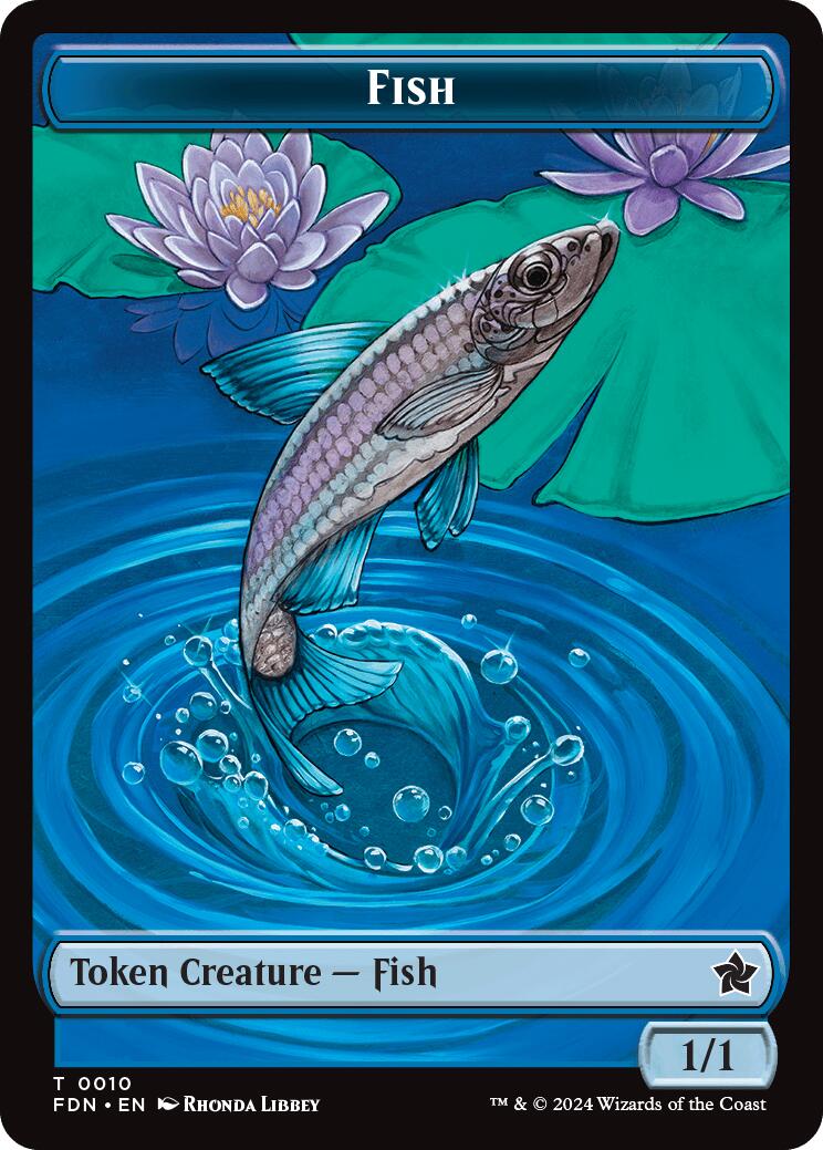 Faerie // Fish Doubled-Sided Token [Foundations Tokens] | Exor Games Truro