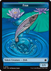 Faerie // Fish Doubled-Sided Token [Foundations Tokens] | Exor Games Truro