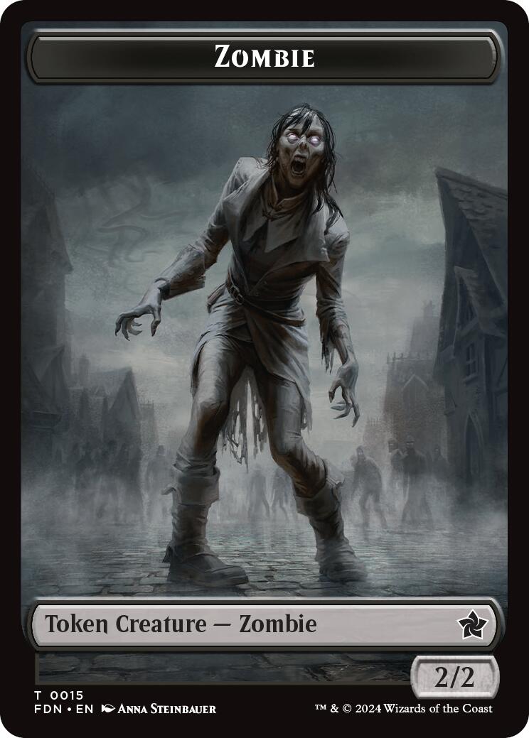 Goblin // Zombie Doubled-Sided Token [Foundations Tokens] | Exor Games Truro