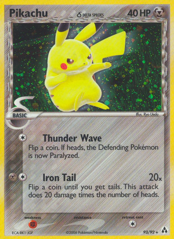 Pikachu (93/92) (Delta Species) [EX: Legend Maker] | Exor Games Truro