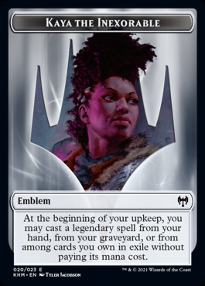 Kaya the Inexorable Emblem [Kaldheim Tokens] | Exor Games Truro