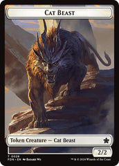 Cat Beast // Dragon (0017) Double-Sided Token [Foundations Tokens] | Exor Games Truro