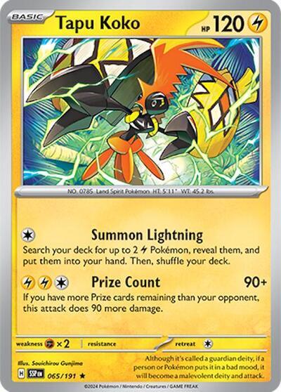 Tapu Koko (065/191) (Deck Exclusives) [Scarlet & Violet: Surging Sparks] | Exor Games Truro