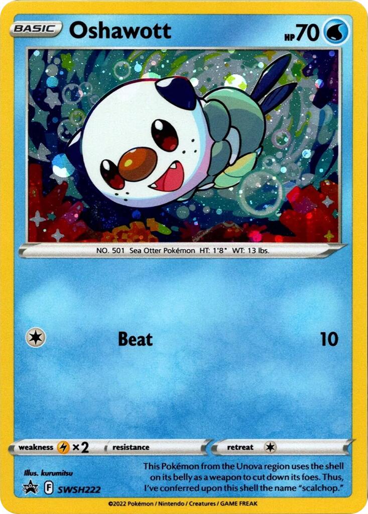 Oshawott (SWSH222) (Cosmo Holo) [Sword & Shield: Black Star Promos] | Exor Games Truro