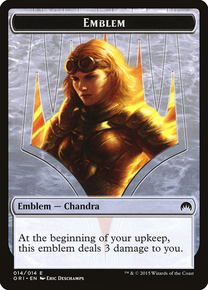 Chandra, Roaring Flame Emblem [Magic Origins Tokens] | Exor Games Truro