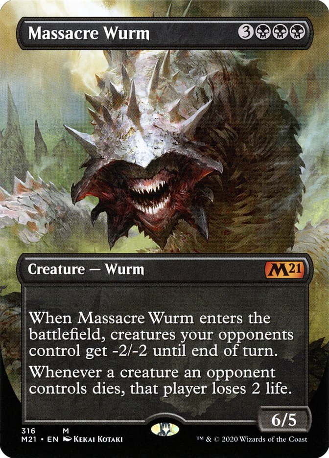 Massacre Wurm (Borderless Alternate Art) [Core Set 2021] | Exor Games Truro