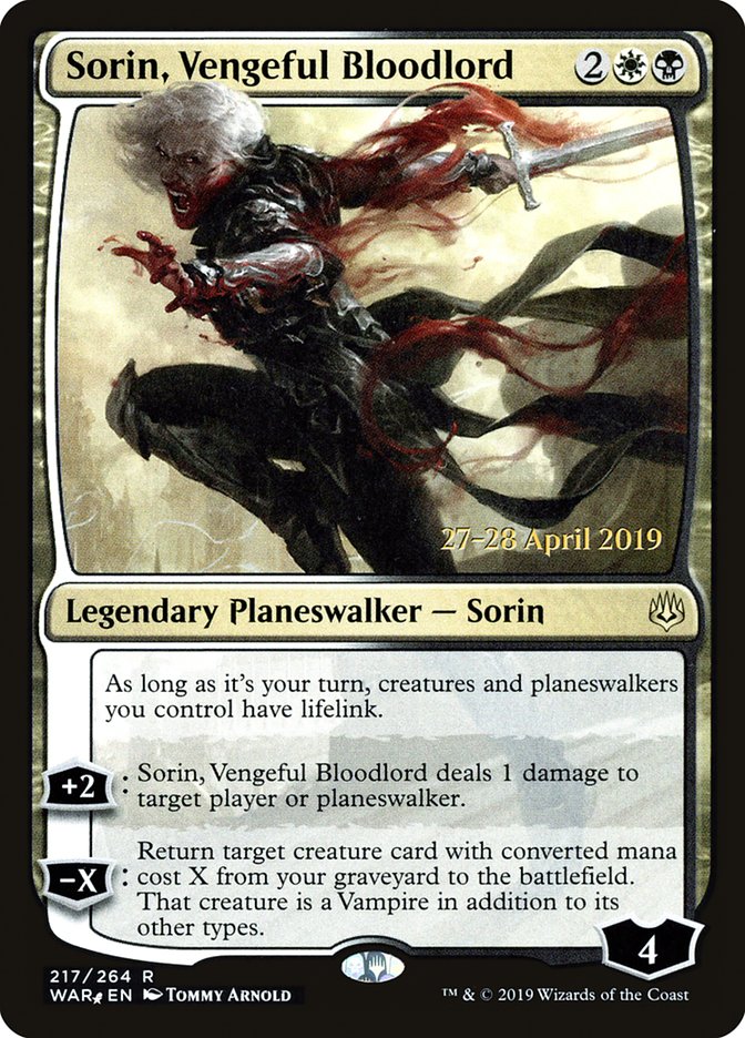 Sorin, Vengeful Bloodlord [War of the Spark Prerelease Promos] | Exor Games Truro