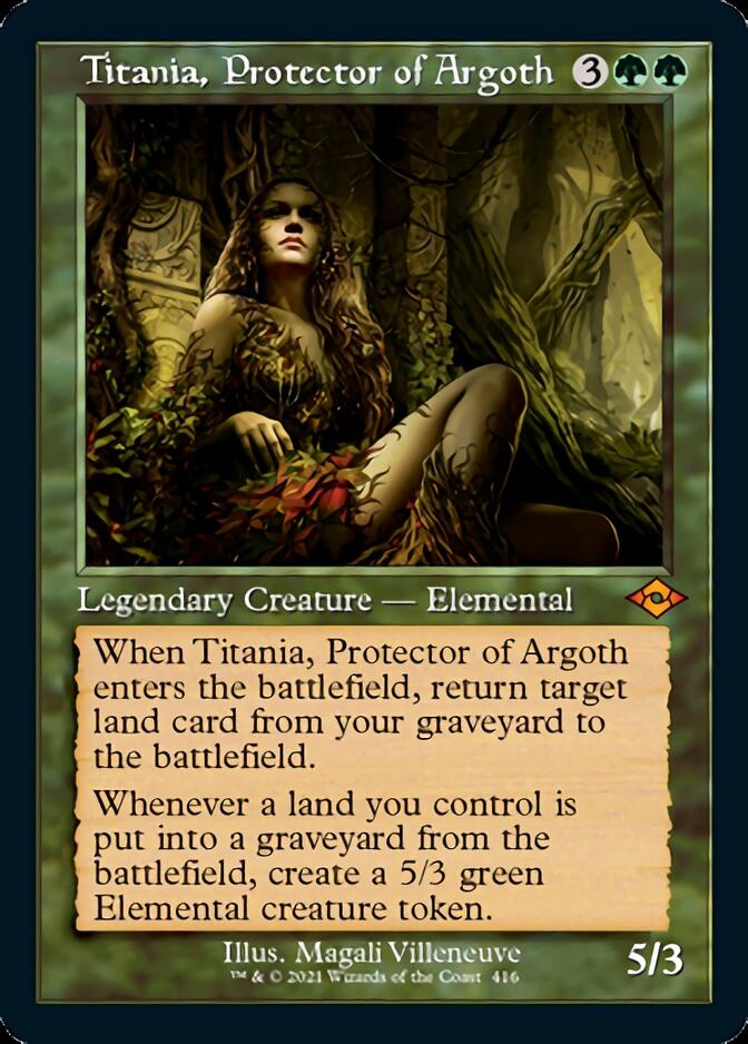 Titania, Protector of Argoth (Retro Foil Etched) [Modern Horizons 2] | Exor Games Truro