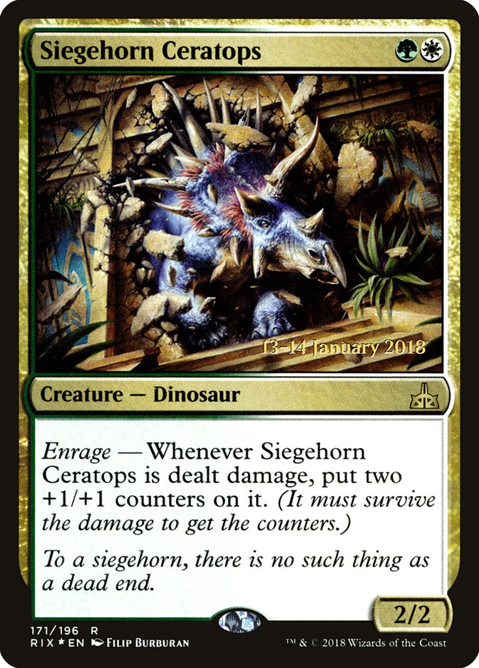 Siegehorn Ceratops [Rivals of Ixalan Prerelease Promos] | Exor Games Truro