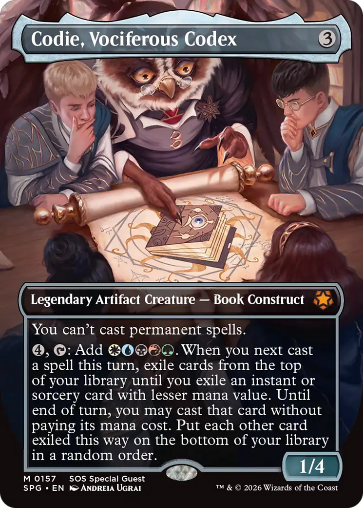 Codie, Vociferous Codex (Borderless) [Secrets of Strixhaven Special Guests] | Exor Games Truro