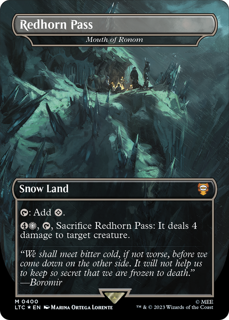 Redhorn Pass - Mouth of Ronom (Borderless) (Surge Foil Realms and Relics) [The Lord of the Rings: Tales of Middle-Earth Commander] | Exor Games Truro