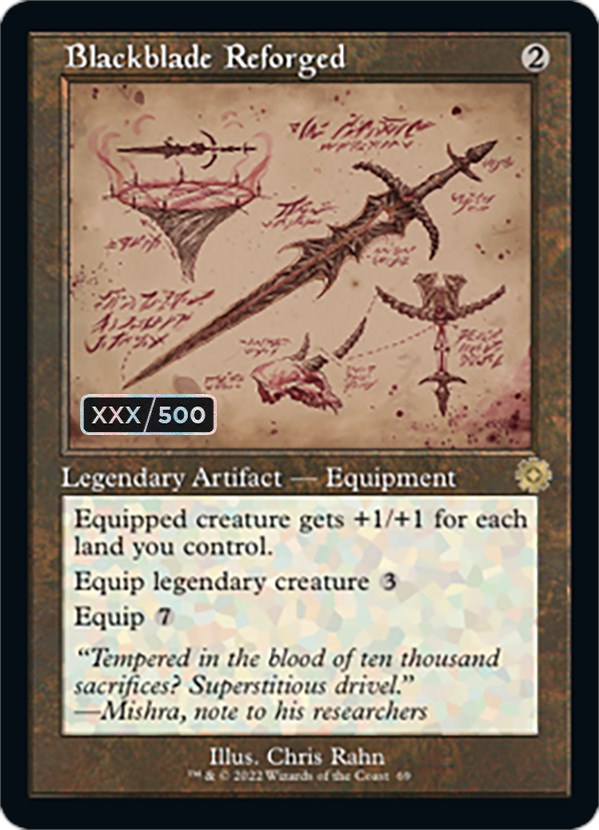 Blackblade Reforged (Retro Schematic) (Serialized) [The Brothers' War Retro Artifacts] | Exor Games Truro