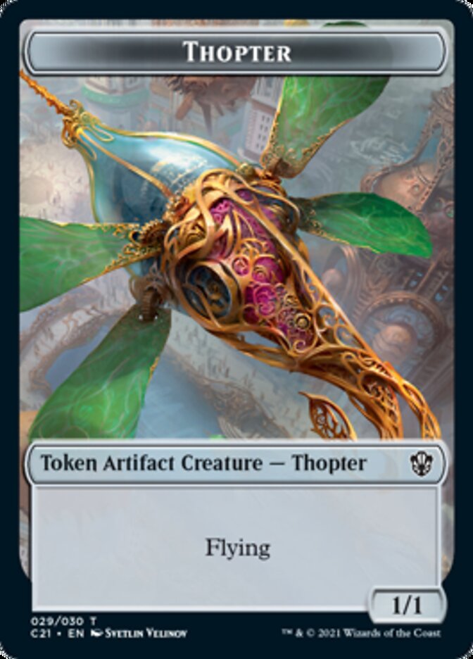 Golem (027) // Thopter Double-Sided Token [Commander 2021 Tokens] | Exor Games Truro