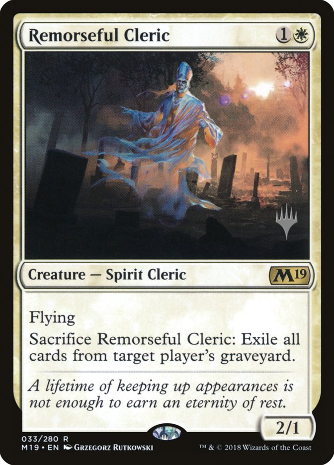 Remorseful Cleric (Promo Pack) [Core Set 2019 Promos] | Exor Games Truro