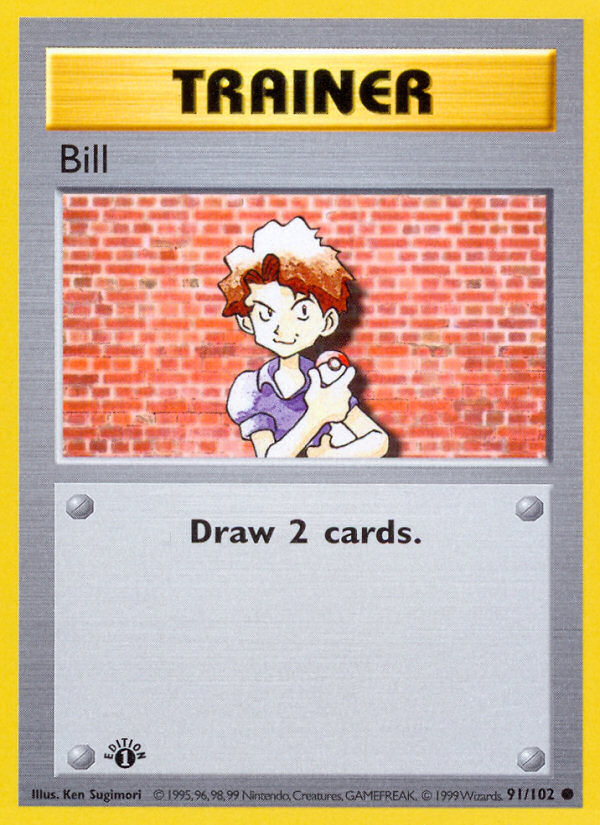 Bill (91/102) (Shadowless) [Base Set 1st Edition] | Exor Games Truro