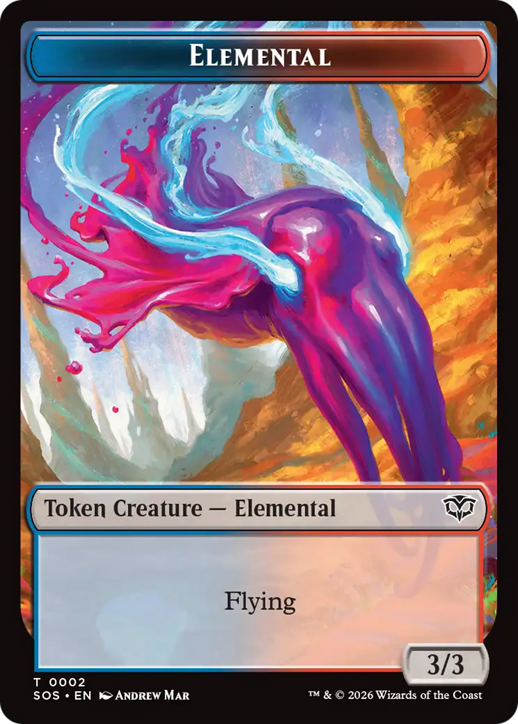 Elemental (0002) // Treasure Double-Sided Token [Secrets of Strixhaven Tokens] | Exor Games Truro