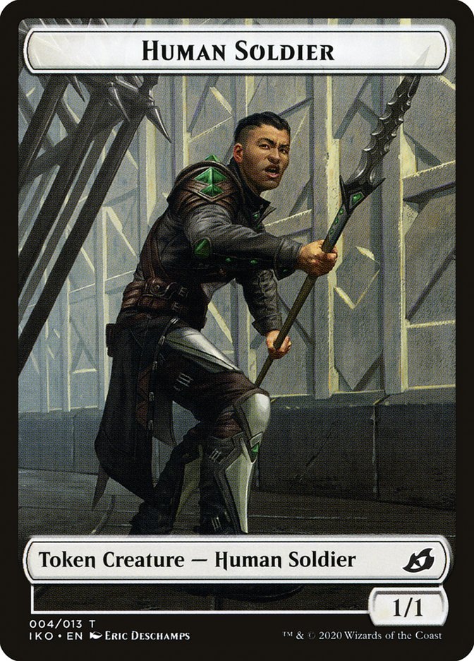 Feather // Human Soldier (004) Double-Sided Token [Ikoria: Lair of Behemoths Tokens] | Exor Games Truro