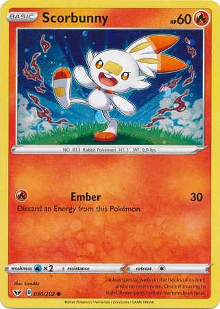Scorbunny (030/202) (Cosmos Holo) [Sword & Shield: Base Set] | Exor Games Truro