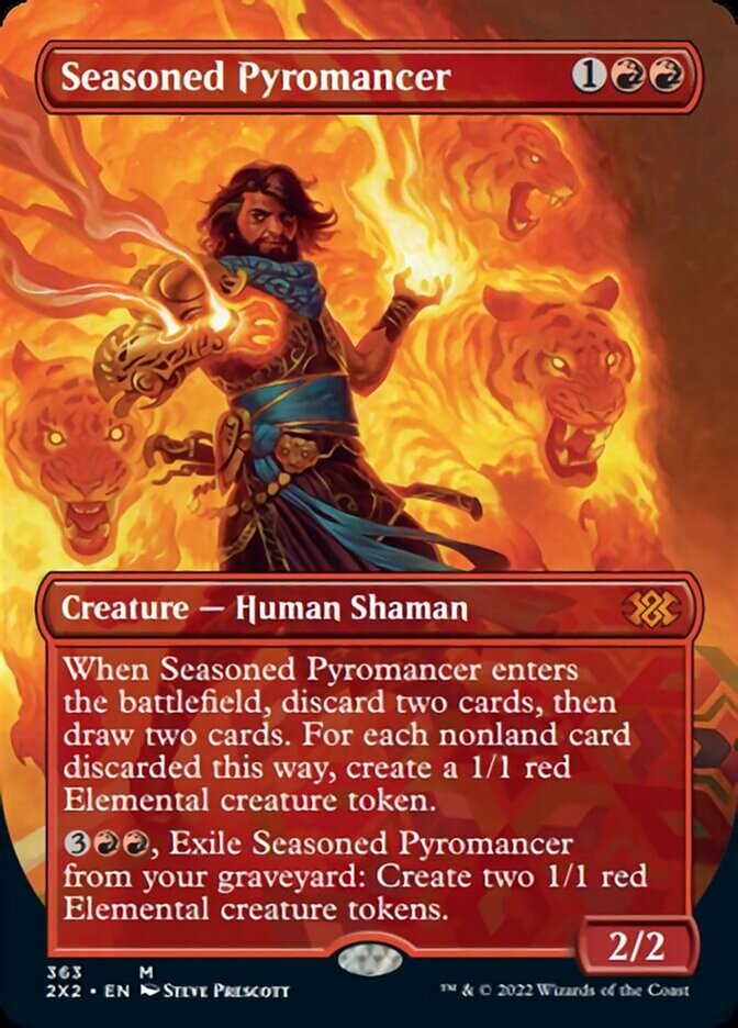 Seasoned Pyromancer (Borderless Alternate Art) [Double Masters 2022] | Exor Games Truro