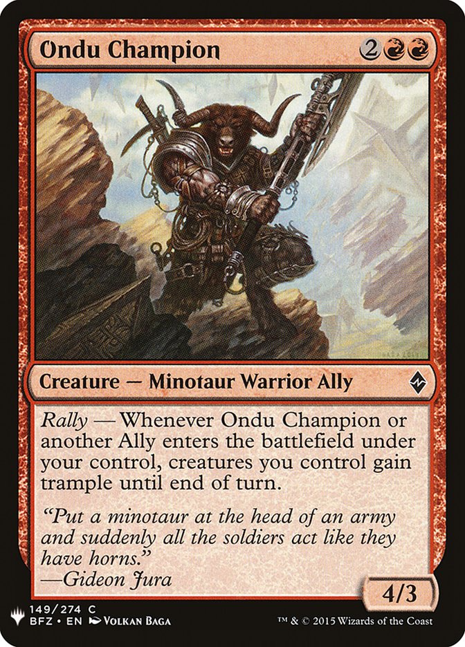 Ondu Champion [Mystery Booster] | Exor Games Truro