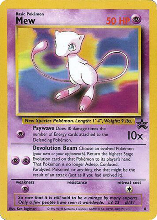 Mew (8) (Glossy Finish) [Wizards of the Coast: Black Star Promos] | Exor Games Truro