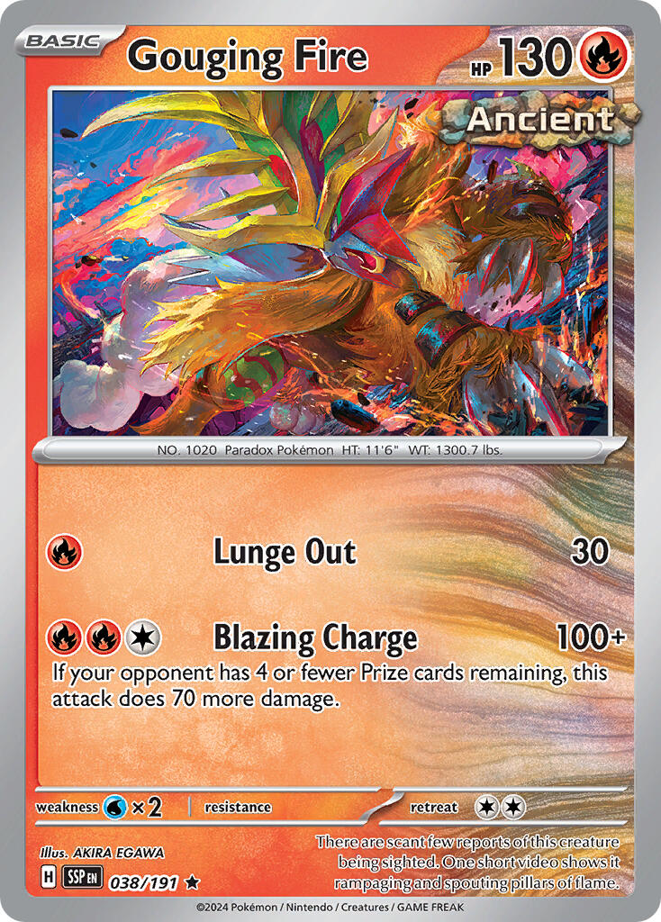 Gouging Fire (038/191) (Theme Deck Exclusive) [Scarlet & Violet: Surging Sparks] | Exor Games Truro