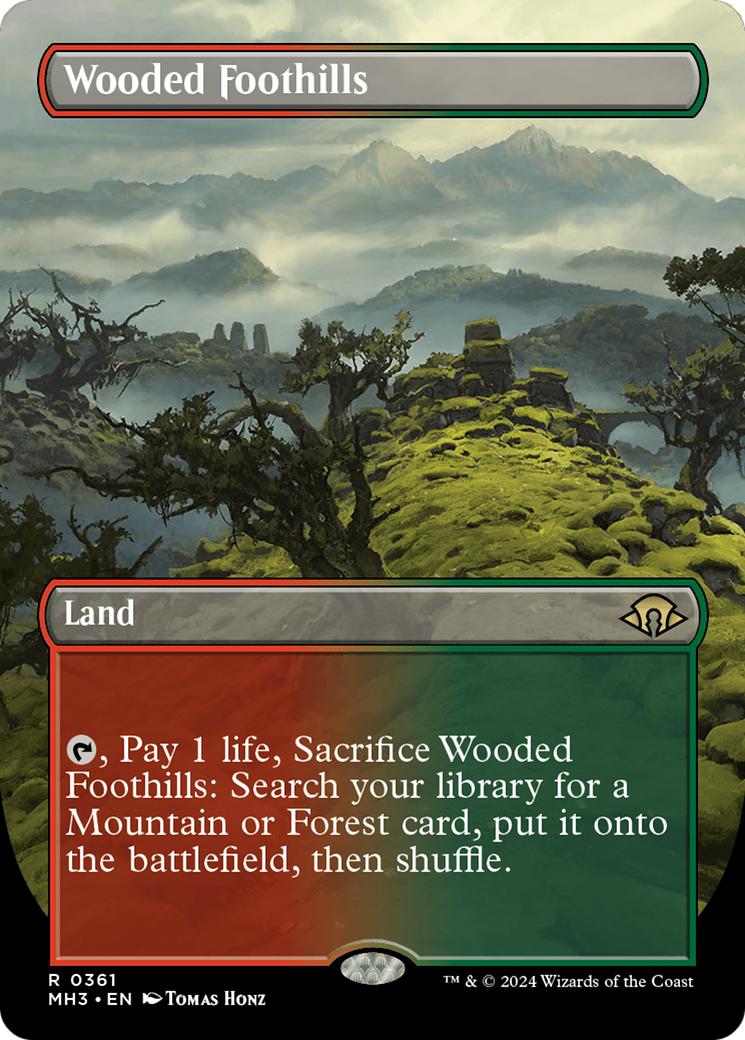 Wooded Foothills (Borderless) [Modern Horizons 3] | Exor Games Truro