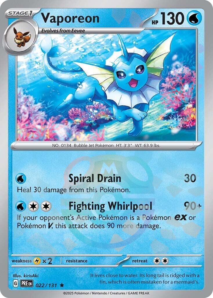 Vaporeon (022/131) (Master Ball Pattern) [Scarlet & Violet: Prismatic Evolutions] | Exor Games Truro