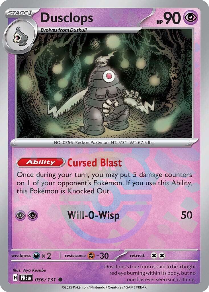 Dusclops (036/131) (Master Ball Pattern) [Scarlet & Violet: Prismatic Evolutions] | Exor Games Truro