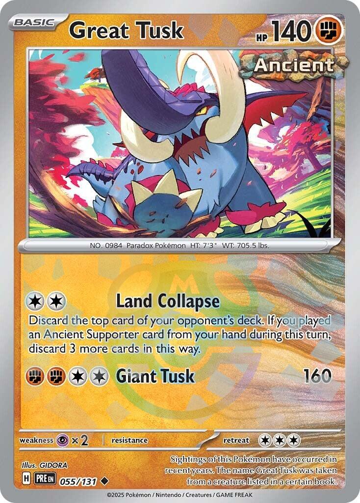 Great Tusk (055/131) (Master Ball Pattern) [Scarlet & Violet: Prismatic Evolutions] | Exor Games Truro