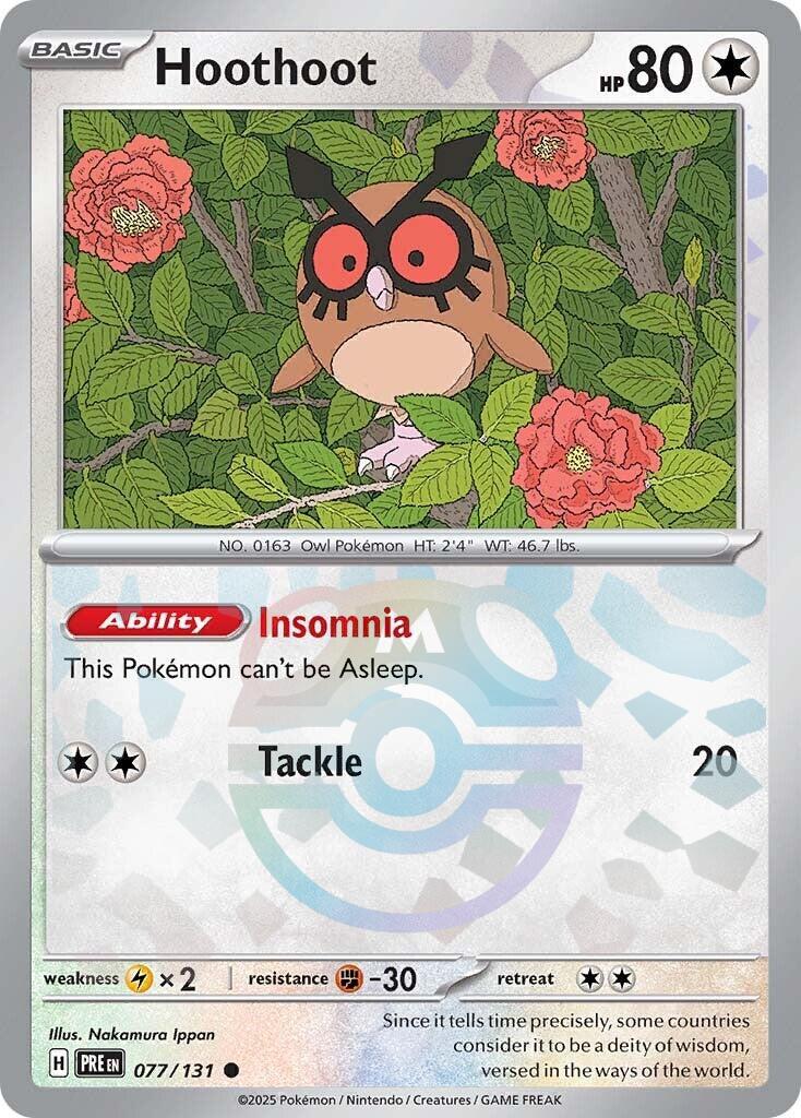 Hoothoot (077/131) (Master Ball Pattern) [Scarlet & Violet: Prismatic Evolutions] | Exor Games Truro