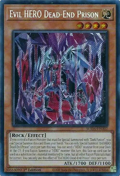 Evil HERO Dead-End Prison [SUDA-EN002] Secret Rare | Exor Games Truro