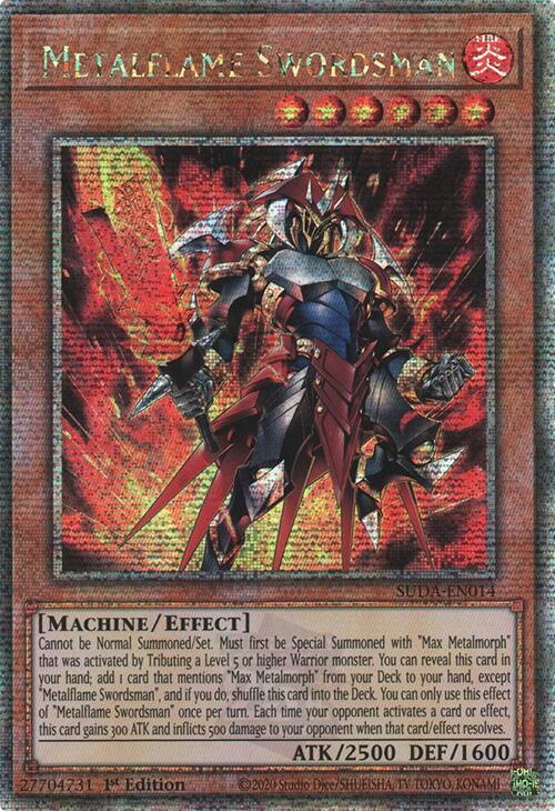 Metalflame Swordsman (Quarter Century Secret Rare) [SUDA-EN014] Quarter Century Secret Rare | Exor Games Truro