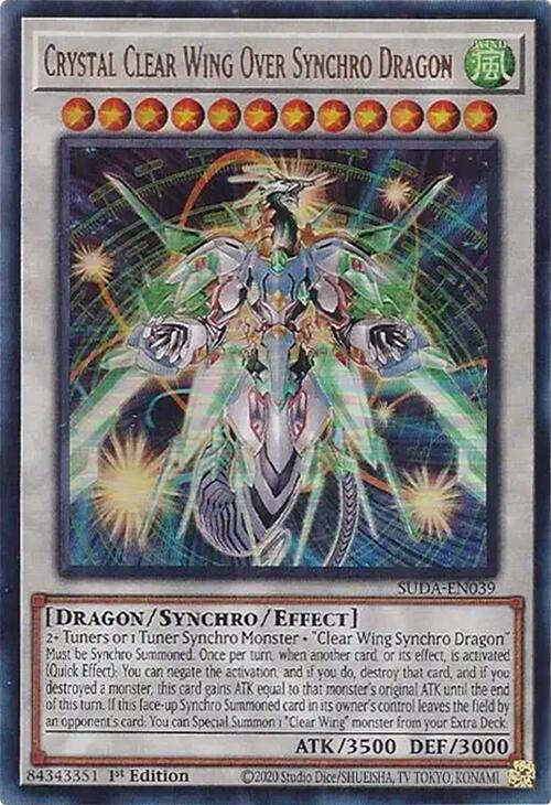 Crystal Clear Wing Over Synchro Dragon [SUDA-EN039] Ultra Rare | Exor Games Truro