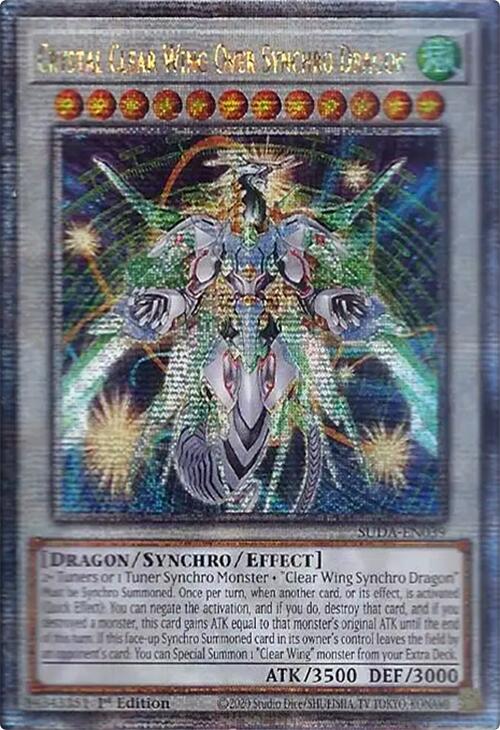 Crystal Clear Wing Over Synchro Dragon (Quarter Century Secret Rare) [SUDA-EN039] Quarter Century Secret Rare | Exor Games Truro