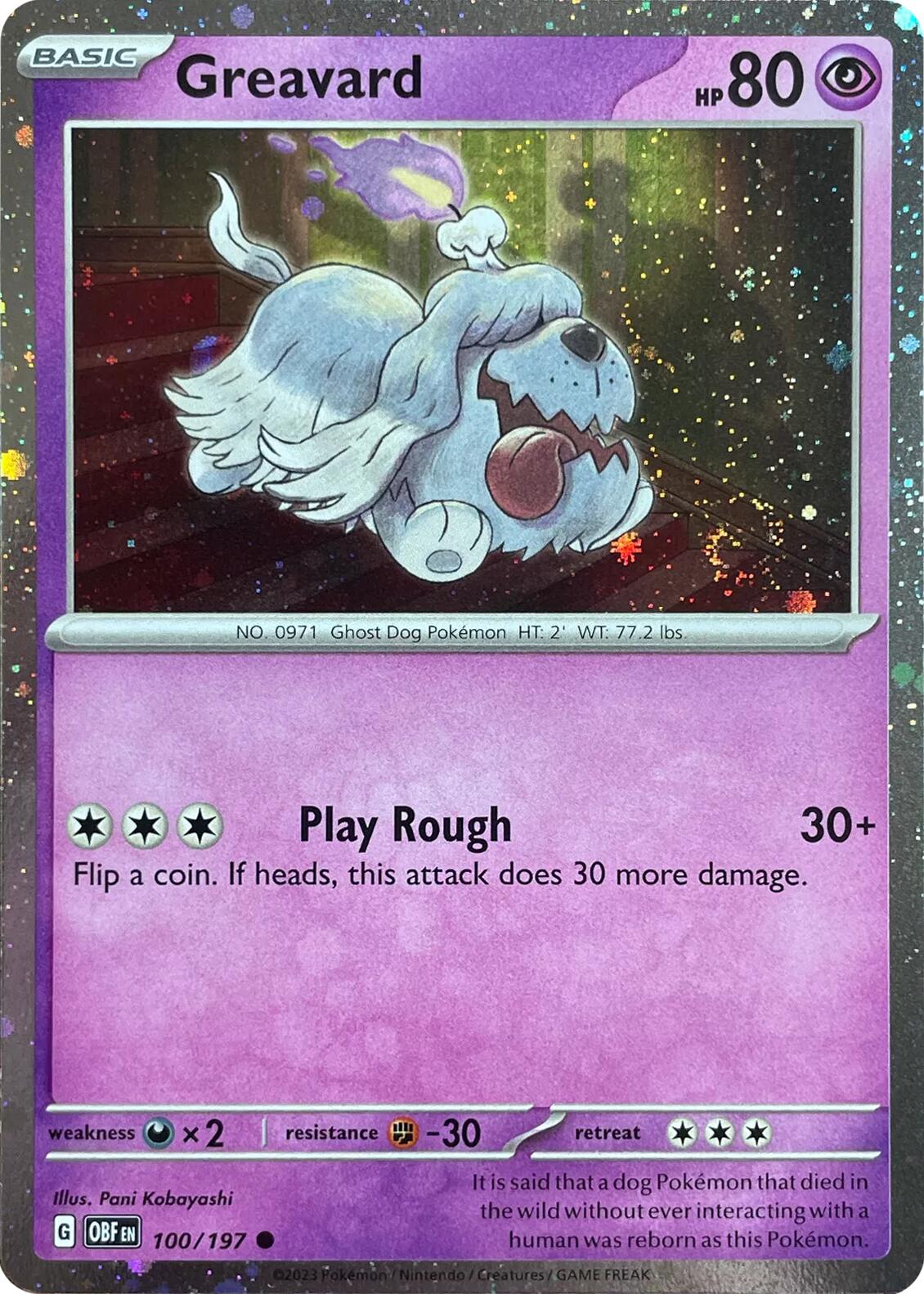 Greavard (100/197) (Cosmos Holo) (Deck Exclusive) [Scarlet & Violet: Obsidian Flames] | Exor Games Truro