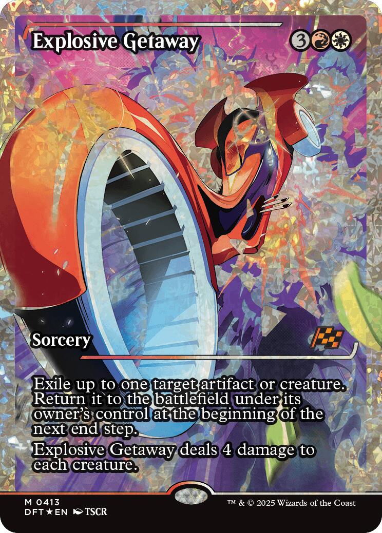 Explosive Getaway (Showcase Fracture Foil) (Japanese) [Aetherdrift] | Exor Games Truro