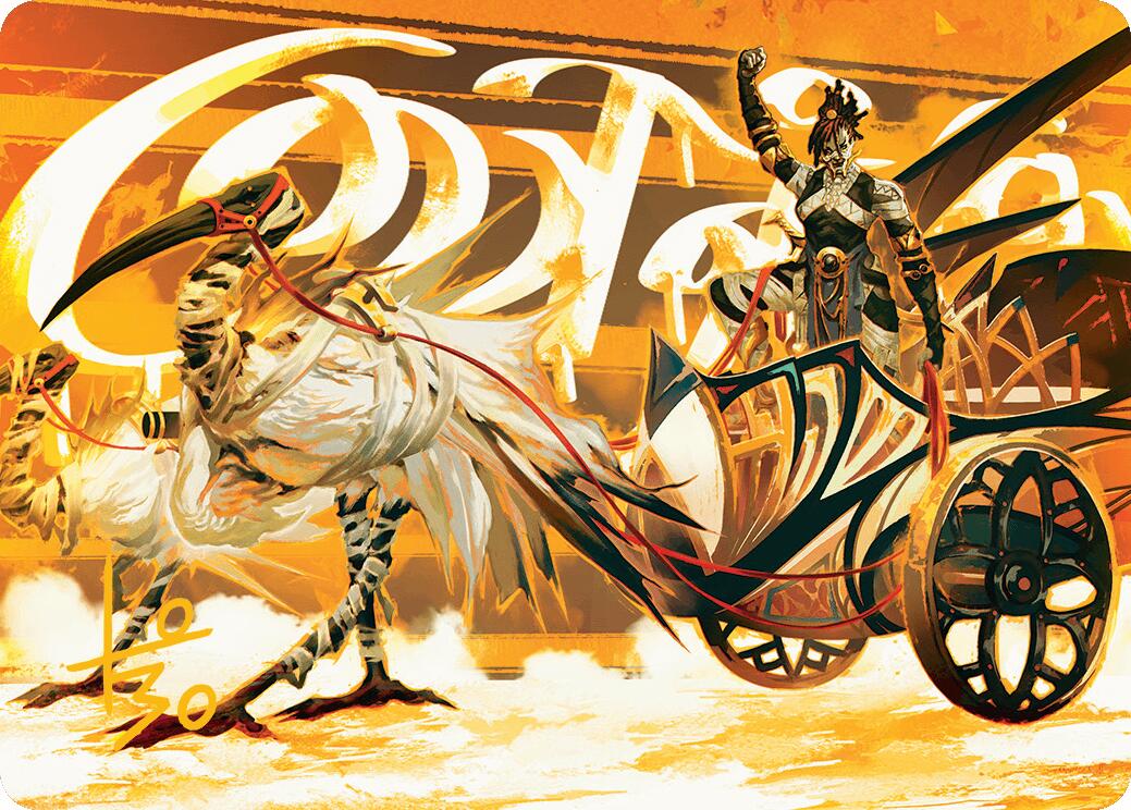 Skyseer's Chariot Art Card (Gold-Stamped Signature) [Aetherdrift Art Series] | Exor Games Truro