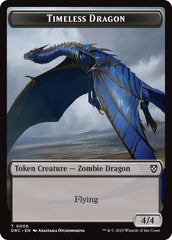 Timeless Dragon // Zombie (0007) Double-Sided Token [Aetherdrift Tokens] | Exor Games Truro