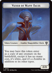 Vizier of Many Faces // Zombie (0003) Double-Sided Token [Aetherdrift Tokens] | Exor Games Truro