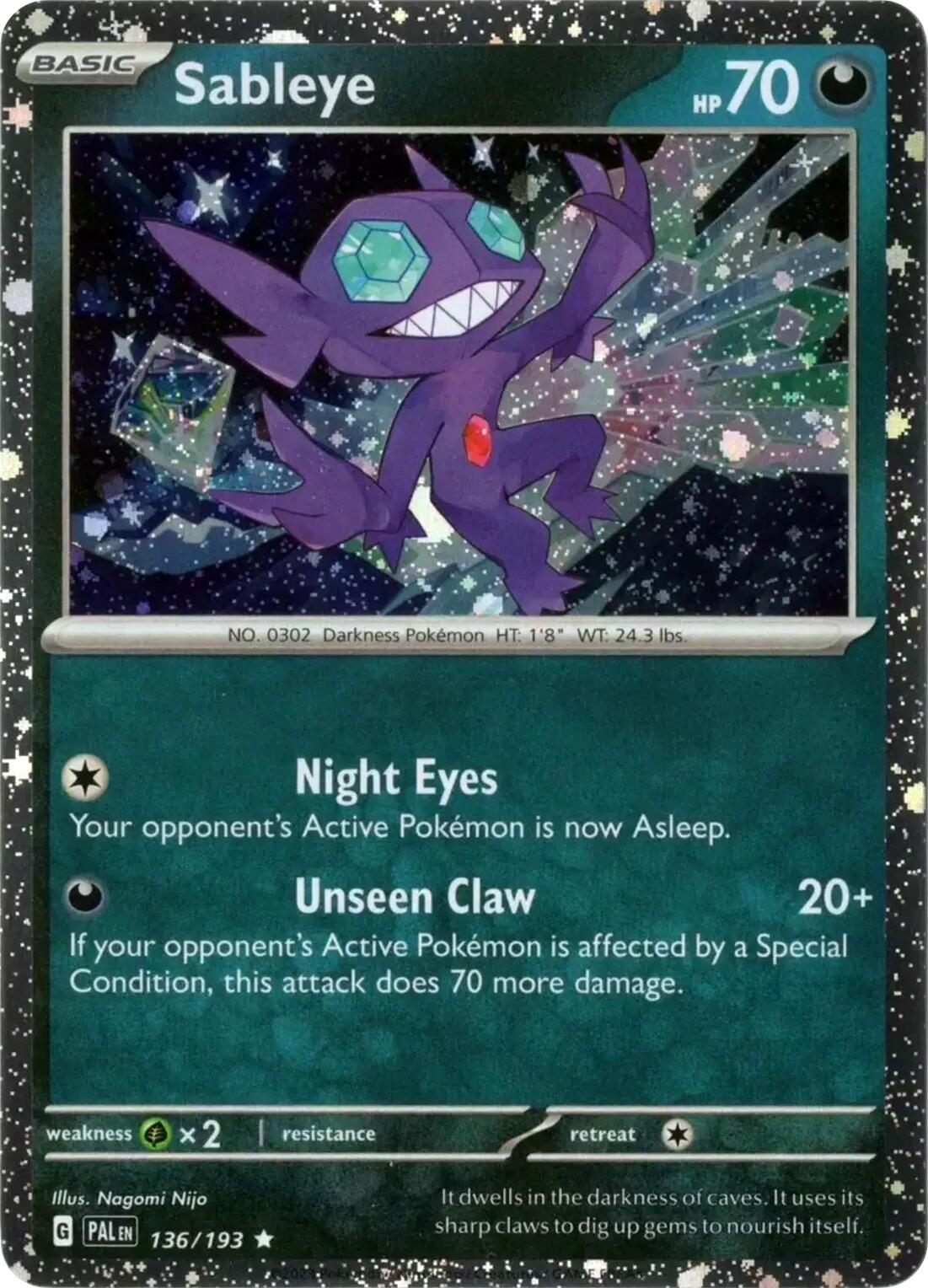 Sableye (136/193) (Cosmos Holo) [Scarlet & Violet: Paldea Evolved] | Exor Games Truro