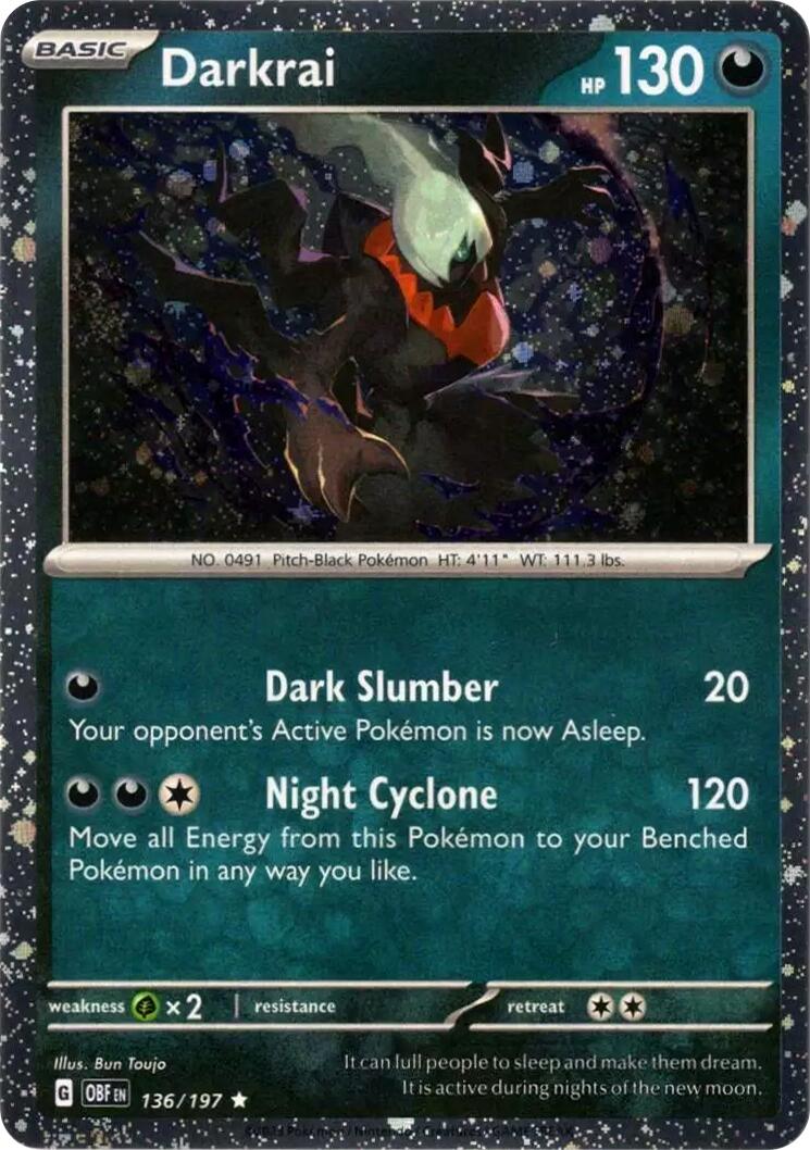 Darkrai (136/197) (Cosmos Holo) [Scarlet & Violet: Obsidian Flames] | Exor Games Truro