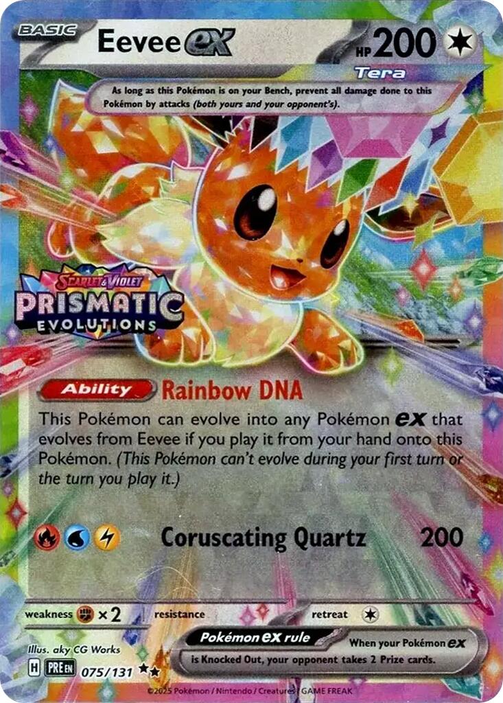 Eevee ex (075/131) (Prismatic Evolutions Stamp) [Scarlet & Violet: Prismatic Evolutions] | Exor Games Truro