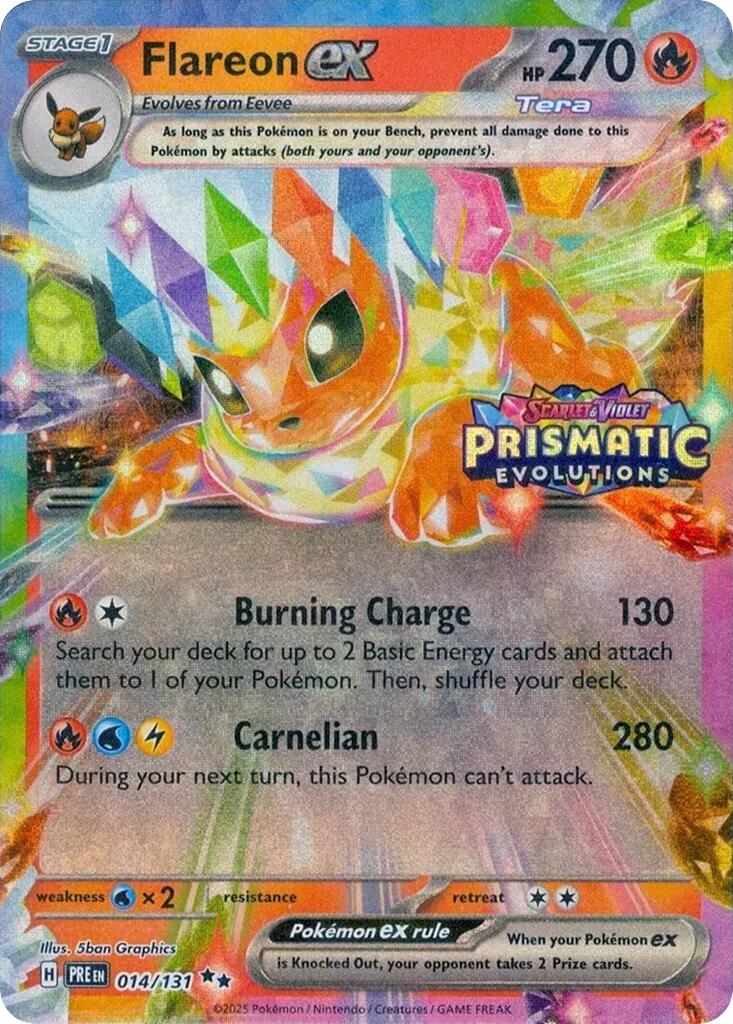 Flareon ex (014/131) (Prismatic Evolutions Stamp) [Scarlet & Violet: Prismatic Evolutions] | Exor Games Truro