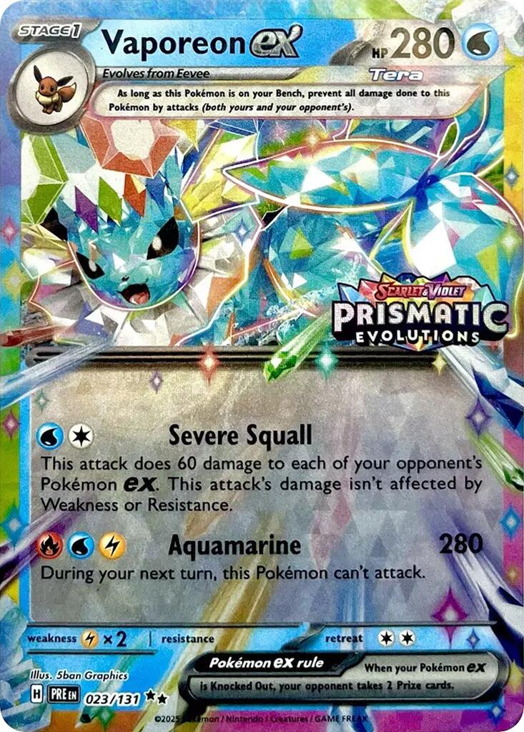 Vaporeon ex (023/131) (Prismatic Evolutions Stamp) [Scarlet & Violet: Prismatic Evolutions] | Exor Games Truro