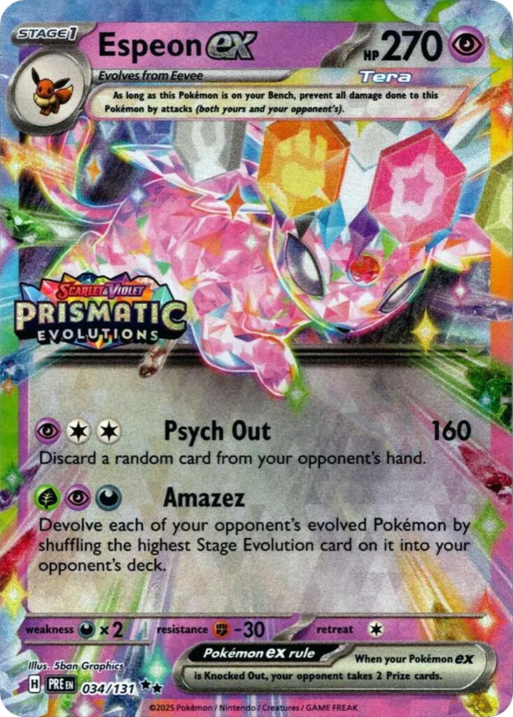 Espeon ex (034/131) (Prismatic Evolutions Stamp) [Scarlet & Violet: Prismatic Evolutions] | Exor Games Truro