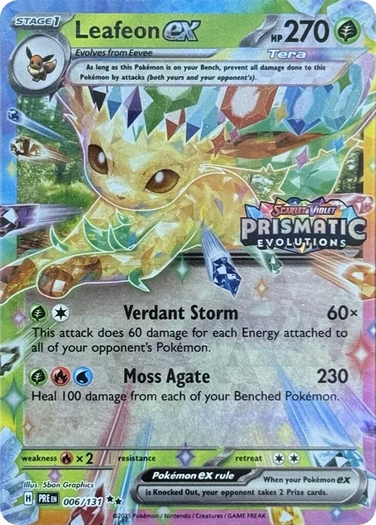 Leafeon ex (006/131) (Prismatic Evolutions Stamp) [Scarlet & Violet: Prismatic Evolutions] | Exor Games Truro